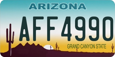 AZ license plate AFF4990