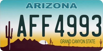 AZ license plate AFF4993