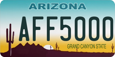 AZ license plate AFF5000