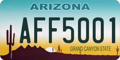 AZ license plate AFF5001
