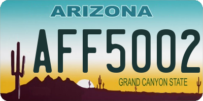 AZ license plate AFF5002