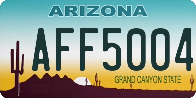 AZ license plate AFF5004