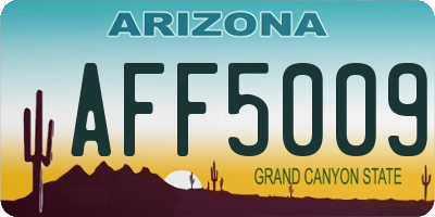 AZ license plate AFF5009