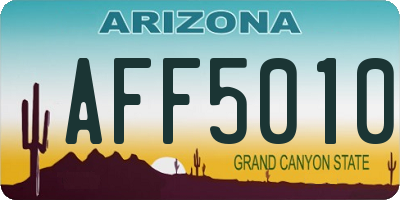 AZ license plate AFF5010