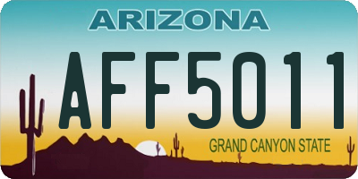 AZ license plate AFF5011