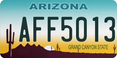 AZ license plate AFF5013