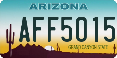 AZ license plate AFF5015