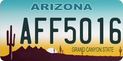 AZ license plate AFF5016