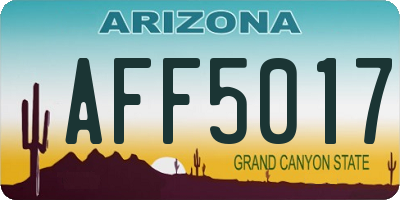 AZ license plate AFF5017