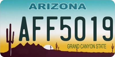 AZ license plate AFF5019