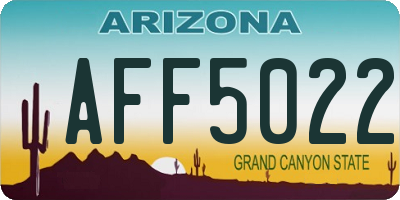 AZ license plate AFF5022