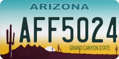 AZ license plate AFF5024