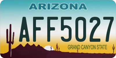 AZ license plate AFF5027