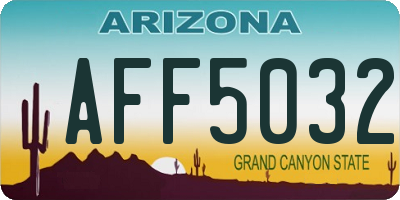 AZ license plate AFF5032