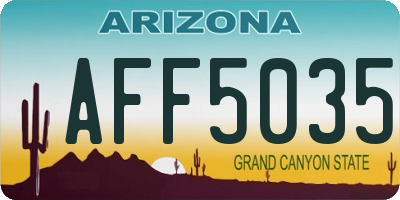 AZ license plate AFF5035