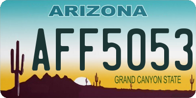 AZ license plate AFF5053