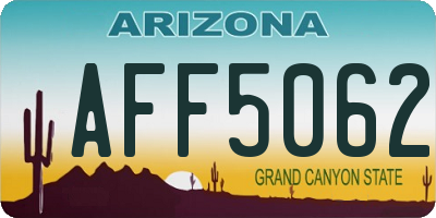 AZ license plate AFF5062
