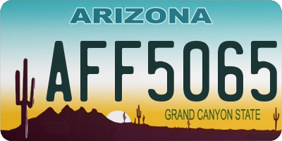 AZ license plate AFF5065