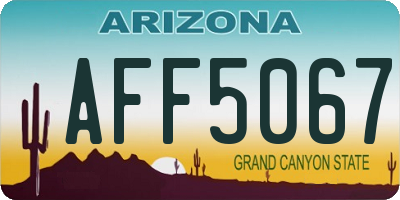 AZ license plate AFF5067
