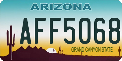 AZ license plate AFF5068