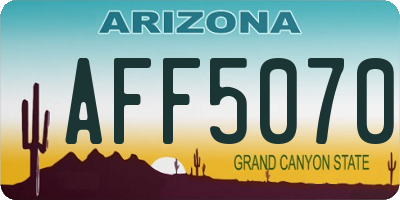 AZ license plate AFF5070