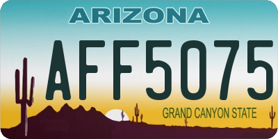 AZ license plate AFF5075