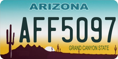 AZ license plate AFF5097