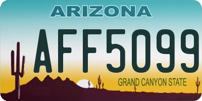 AZ license plate AFF5099