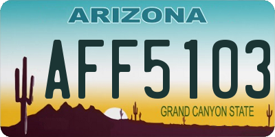 AZ license plate AFF5103