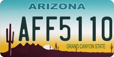 AZ license plate AFF5110
