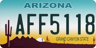 AZ license plate AFF5118