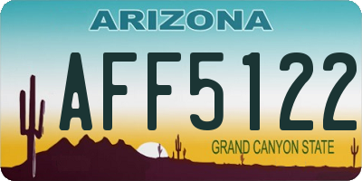 AZ license plate AFF5122