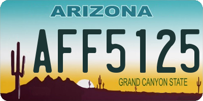 AZ license plate AFF5125