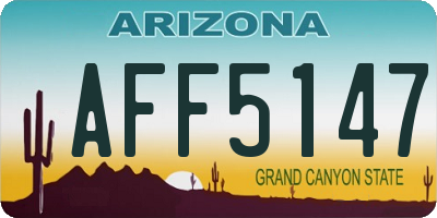 AZ license plate AFF5147
