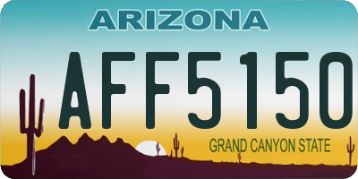 AZ license plate AFF5150
