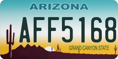 AZ license plate AFF5168
