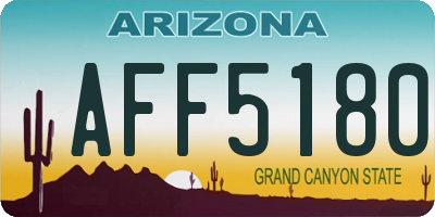 AZ license plate AFF5180