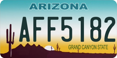 AZ license plate AFF5182