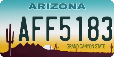 AZ license plate AFF5183