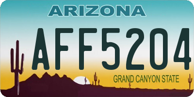 AZ license plate AFF5204