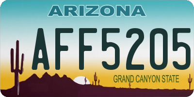 AZ license plate AFF5205
