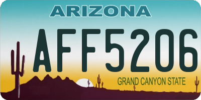 AZ license plate AFF5206