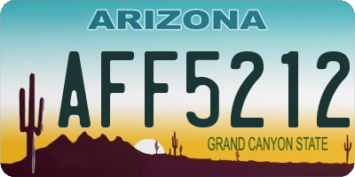 AZ license plate AFF5212