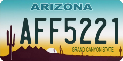 AZ license plate AFF5221