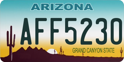 AZ license plate AFF5230