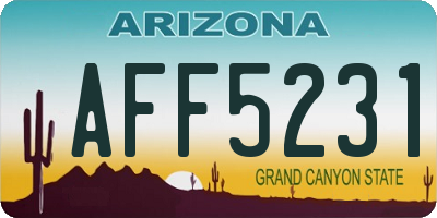AZ license plate AFF5231