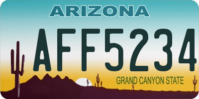 AZ license plate AFF5234