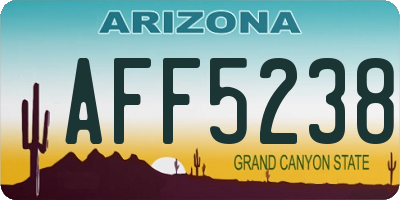 AZ license plate AFF5238