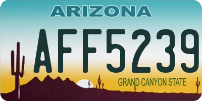 AZ license plate AFF5239