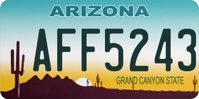 AZ license plate AFF5243